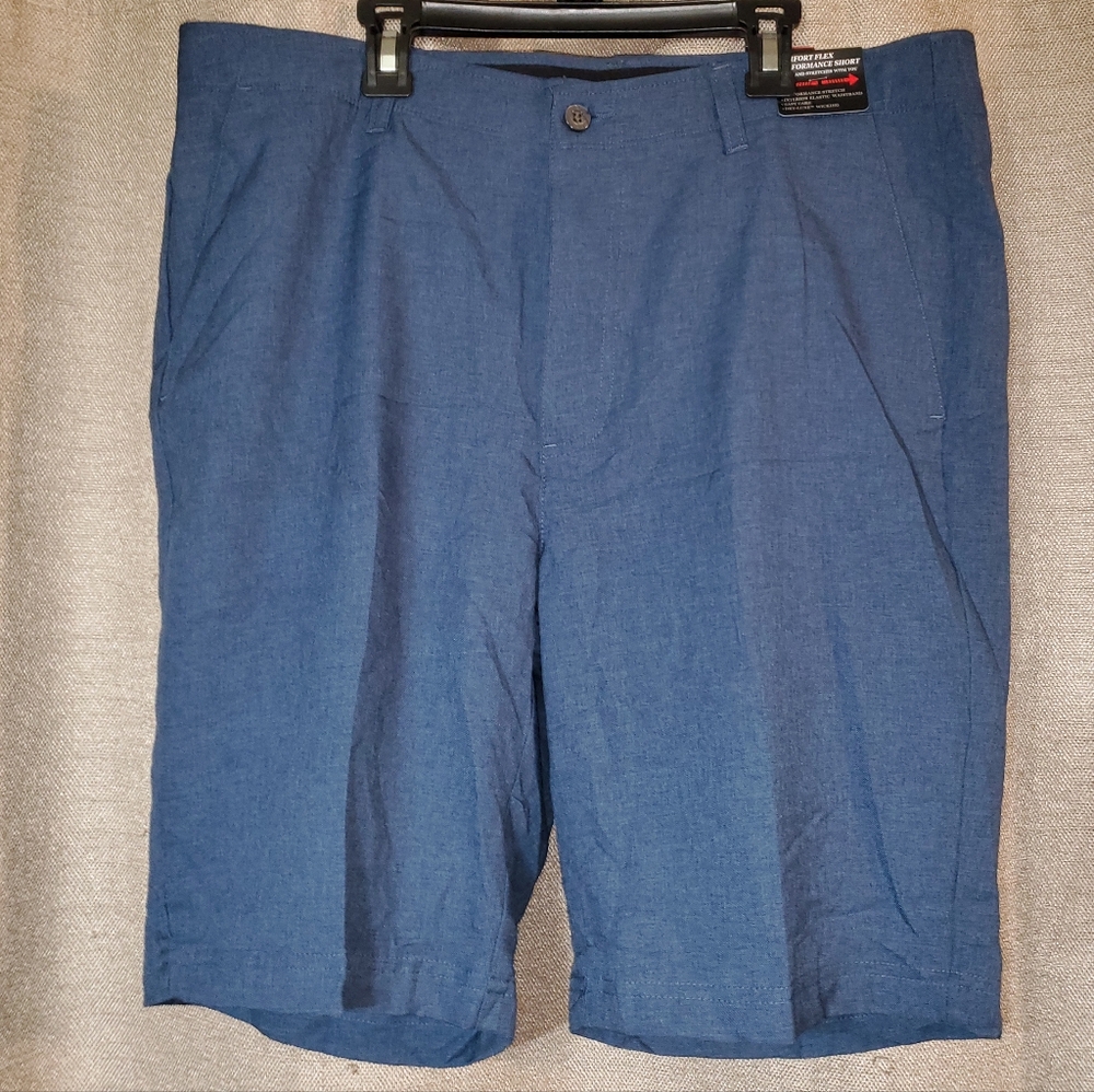 NWT Mens Pebble Beach Slate Blue Polyester Shorts W/Pockets SZ 34